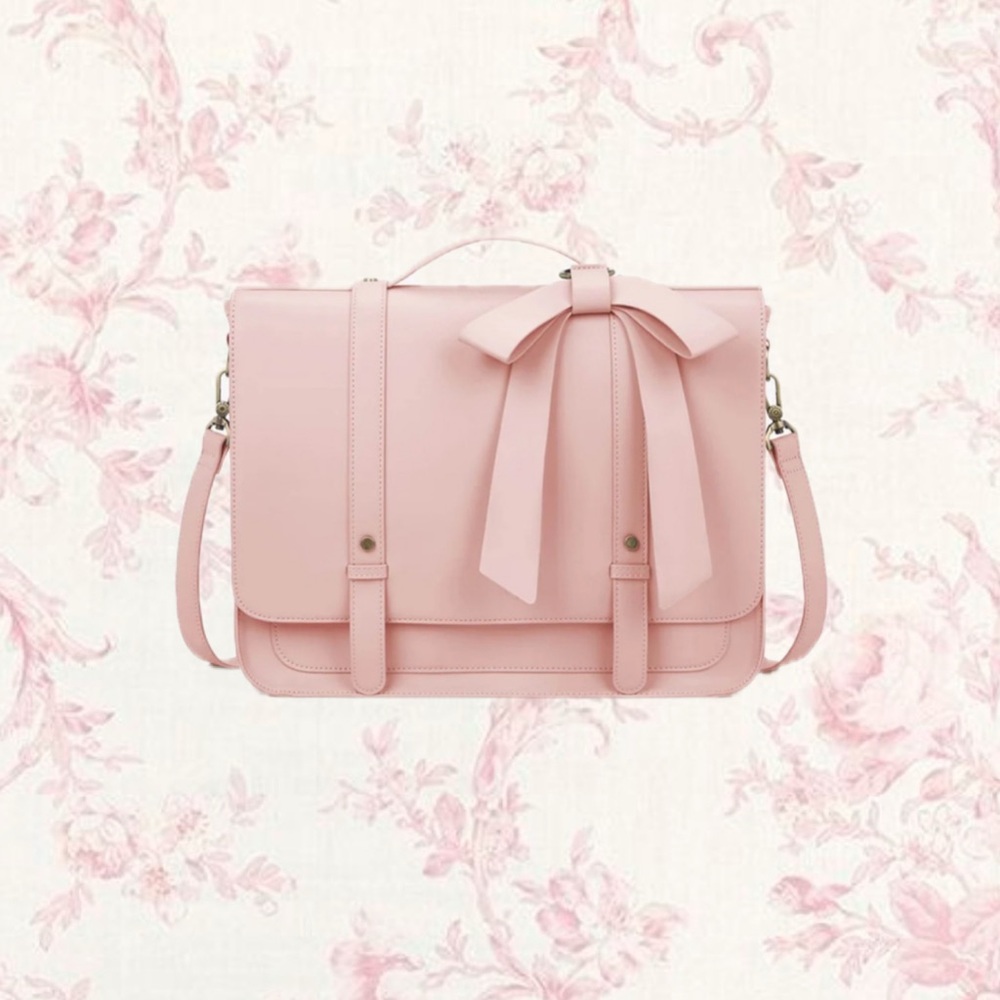 Summer Garden Romance Bow Briefcase Pink
